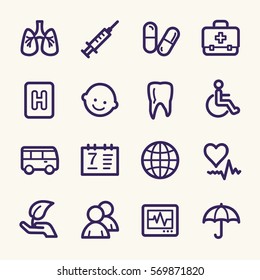 Medicine web icons.  Health and pharmacology, hospital and pharmacy symbol, vector signs