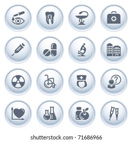 Medicine web icons on buttons, set 2