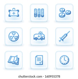 Medizin-Web-Icons set 1, quadratische Eisknöpfe