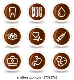 Medicine web icons set 1, chocolate buttons
