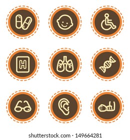 Medicine web icons set 2, vintage buttons