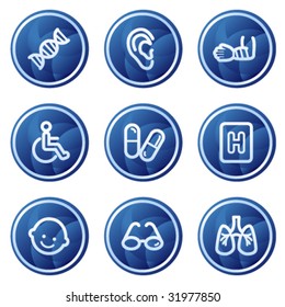 Medicine web icons set 2, blue circle buttons series