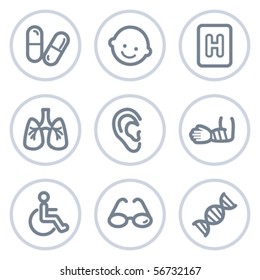 Medicine web icons set 2, white circle series