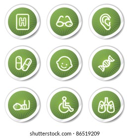 Medizin-Web-Symbole Satz 2, grüne Aufkleber