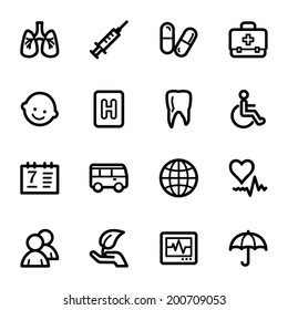 Conjunto de iconos de la web de Medicina