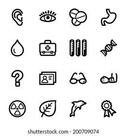 Conjunto de iconos de la web de Medicina
