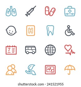 Conjunto de iconos de la web de Medicina