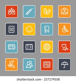 Conjunto de iconos de la web de Medicina
