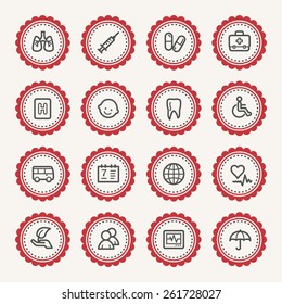 Conjunto de iconos de la web de Medicina