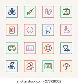 Medicine web icons set