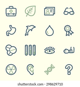 Conjunto de iconos de la web de Medicina