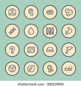 Conjunto de iconos de la web de Medicina