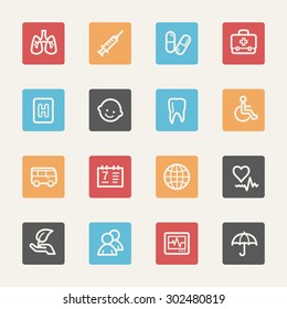Medicine web icons set