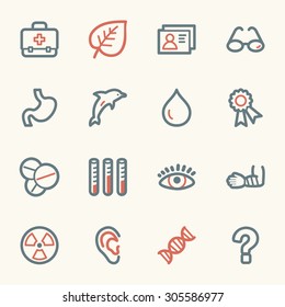 Conjunto de iconos de la web de Medicina