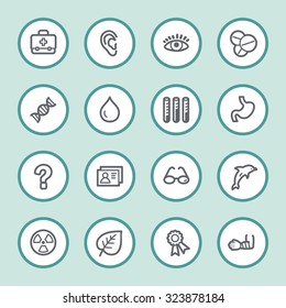Medicine web icons set
