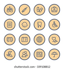 Conjunto de iconos de la web de Medicina
