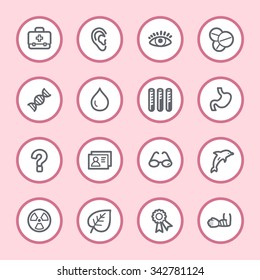 Conjunto de iconos de la web de Medicina