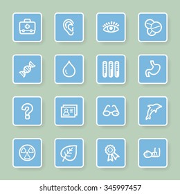 Conjunto de iconos de la web de Medicina