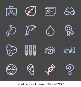 Medicine web icons set