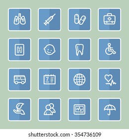 Conjunto de iconos de la web de Medicina