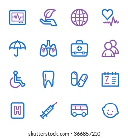Conjunto de iconos de la web de Medicina