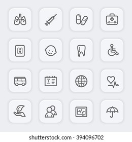 Medicine web icons set