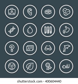 Conjunto de iconos de la web de Medicina