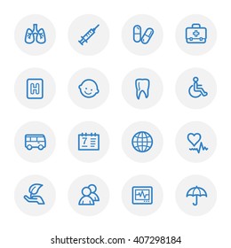 Conjunto de iconos de la web de Medicina