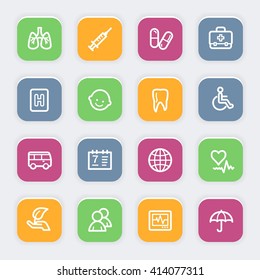 Conjunto de iconos de la web de Medicina
