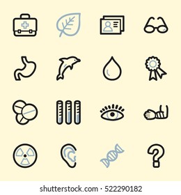 Conjunto de iconos de la web de Medicina