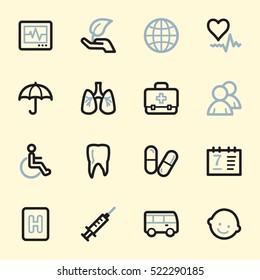 Conjunto de iconos de la web de Medicina