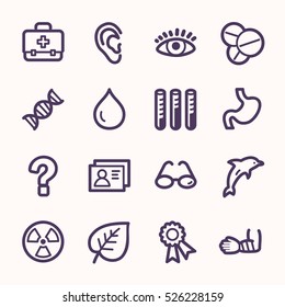 Conjunto de iconos de la web de Medicina