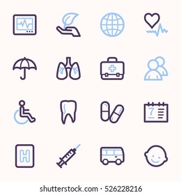 Conjunto de iconos de la web de Medicina