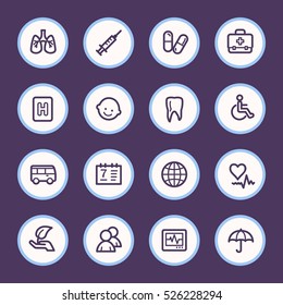 Medicine web icons set