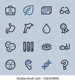Conjunto de iconos de la web de Medicina