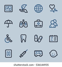 Conjunto de iconos de la web de Medicina