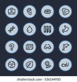 Conjunto de iconos de la web de Medicina