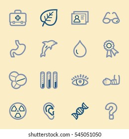 Conjunto de iconos de la web de Medicina