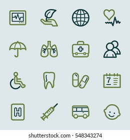 Conjunto de iconos de la web de Medicina