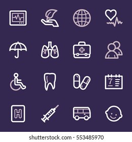 Medicine web icons set