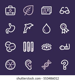 Conjunto de iconos de la web de Medicina