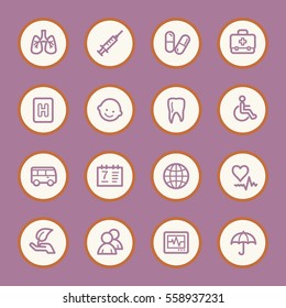 Medicine web icons set