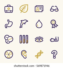 Conjunto de iconos de la web de Medicina