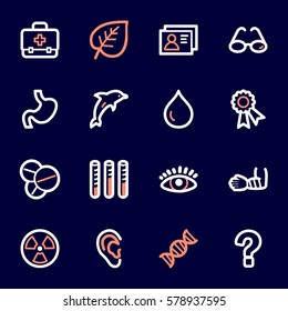 Conjunto de iconos de la web de Medicina