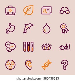 Conjunto de iconos de la web de Medicina