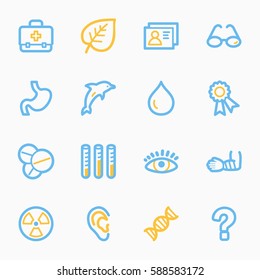 Conjunto de iconos de la web de Medicina