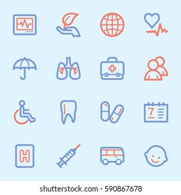 Medicine web icons set