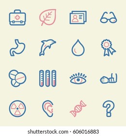 Conjunto de iconos de la web de Medicina