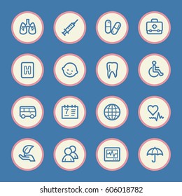 Conjunto de iconos de la web de Medicina
