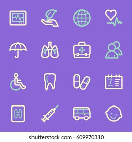 Conjunto de iconos de la web de Medicina